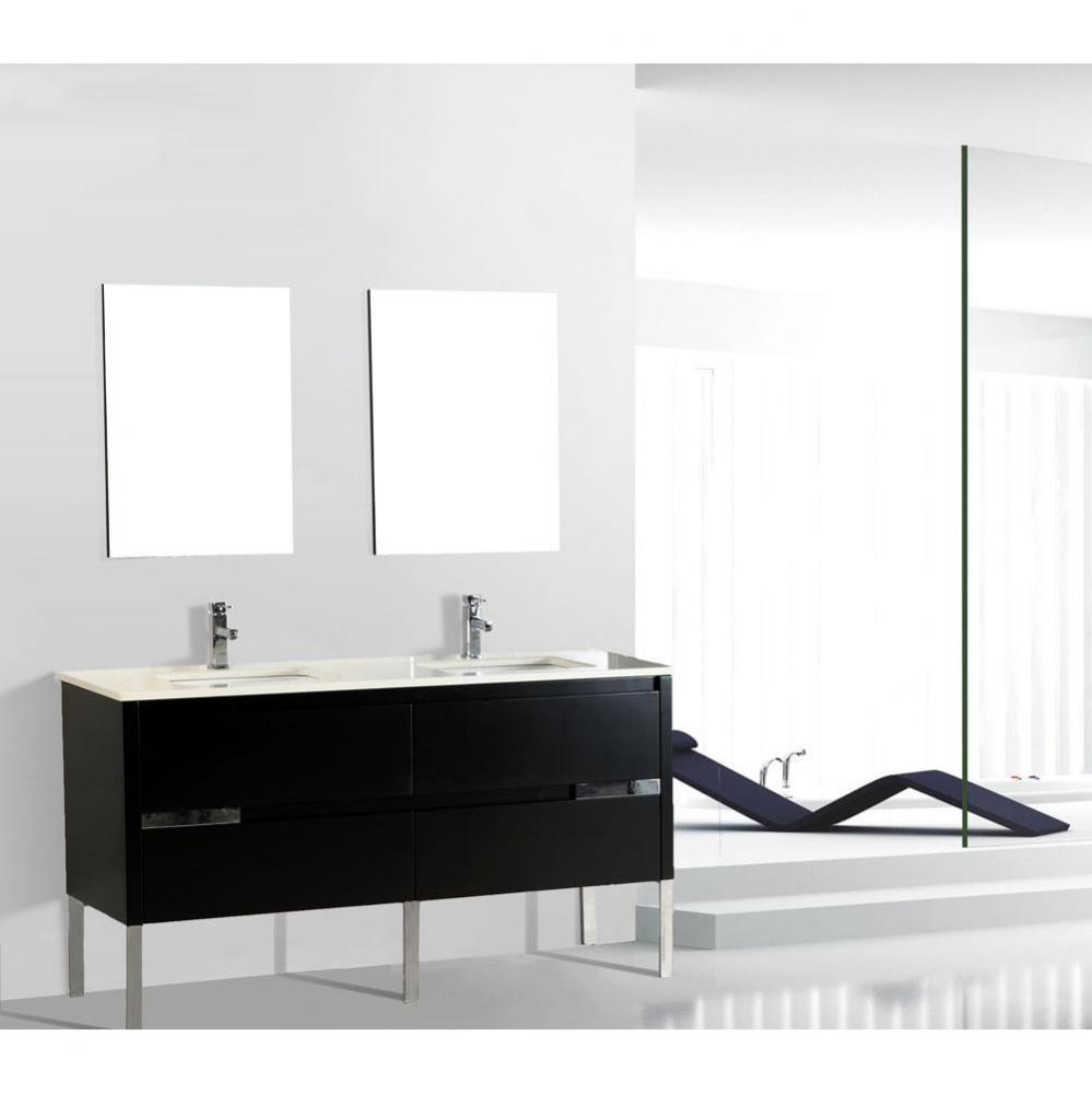 Caren Double Vanity, Black